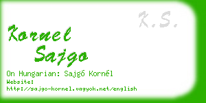 kornel sajgo business card