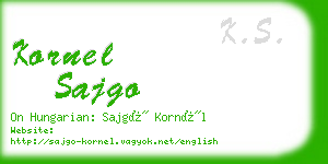 kornel sajgo business card